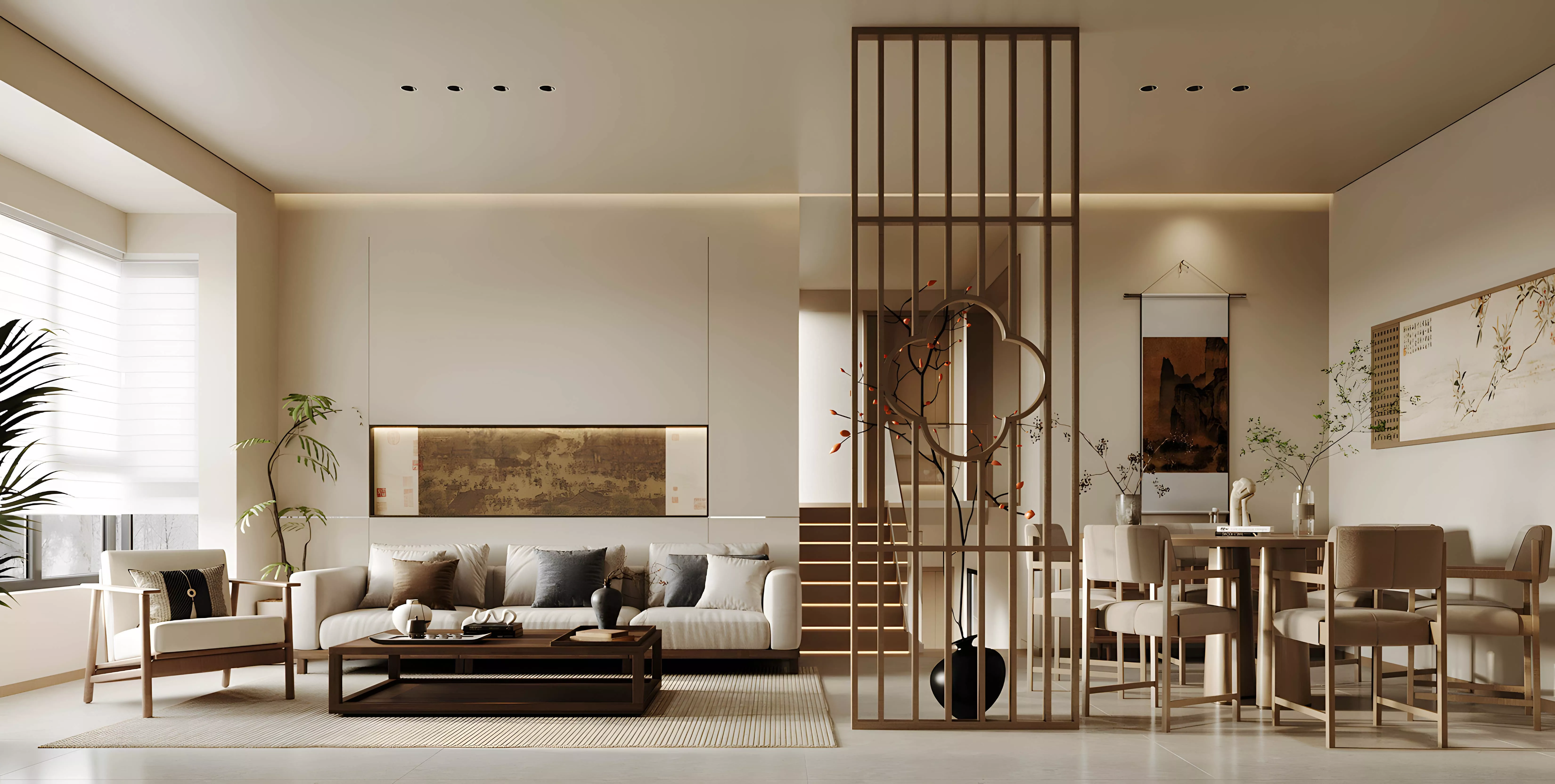 Wabi sabi Japanese Living Modern Japanese Living and Dining 3D model