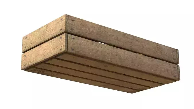 Surinam Cherry Wooden Crate Low-poly 3D model 5