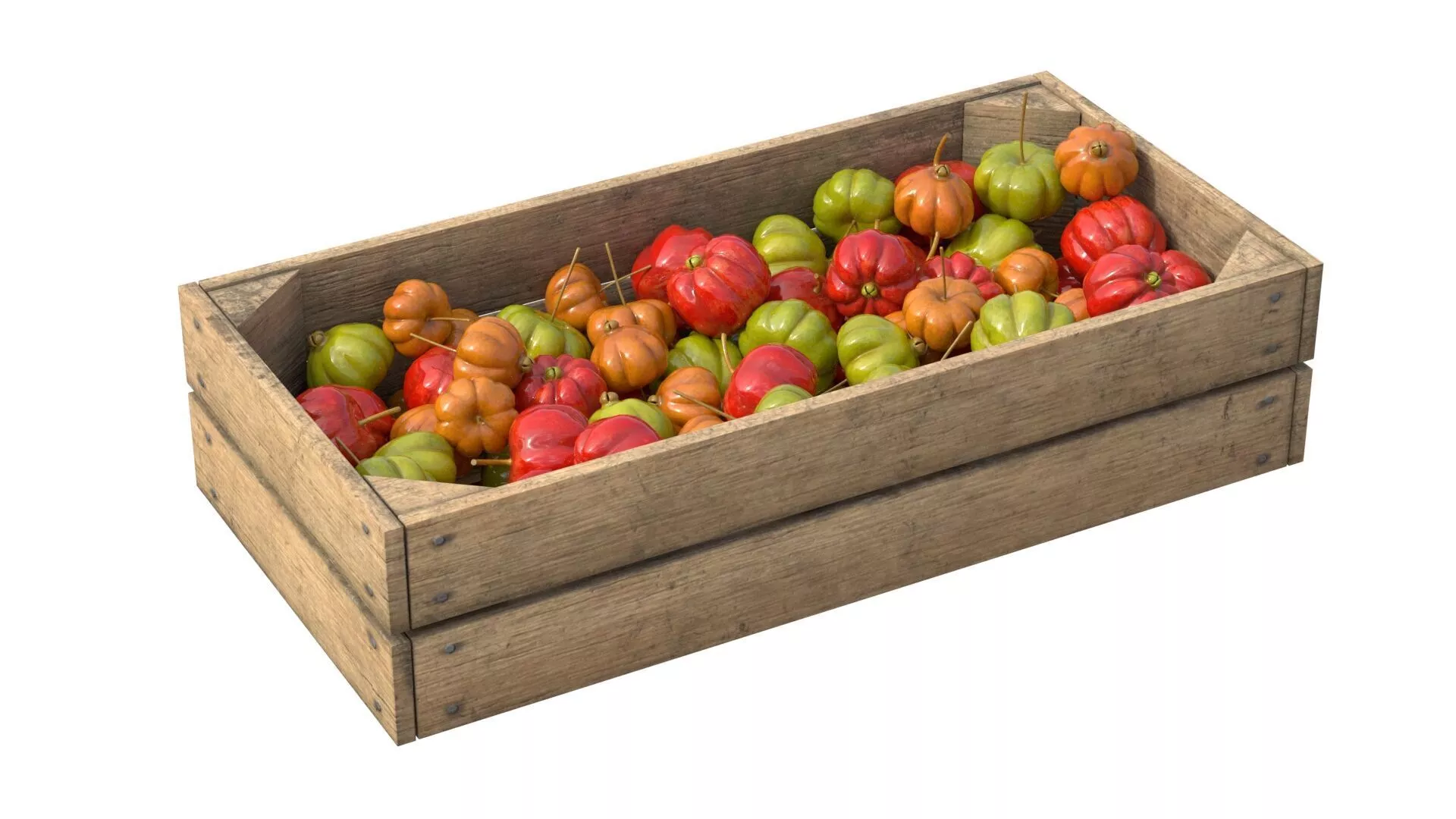 Surinam Cherry Wooden Crate Low-poly 3D model