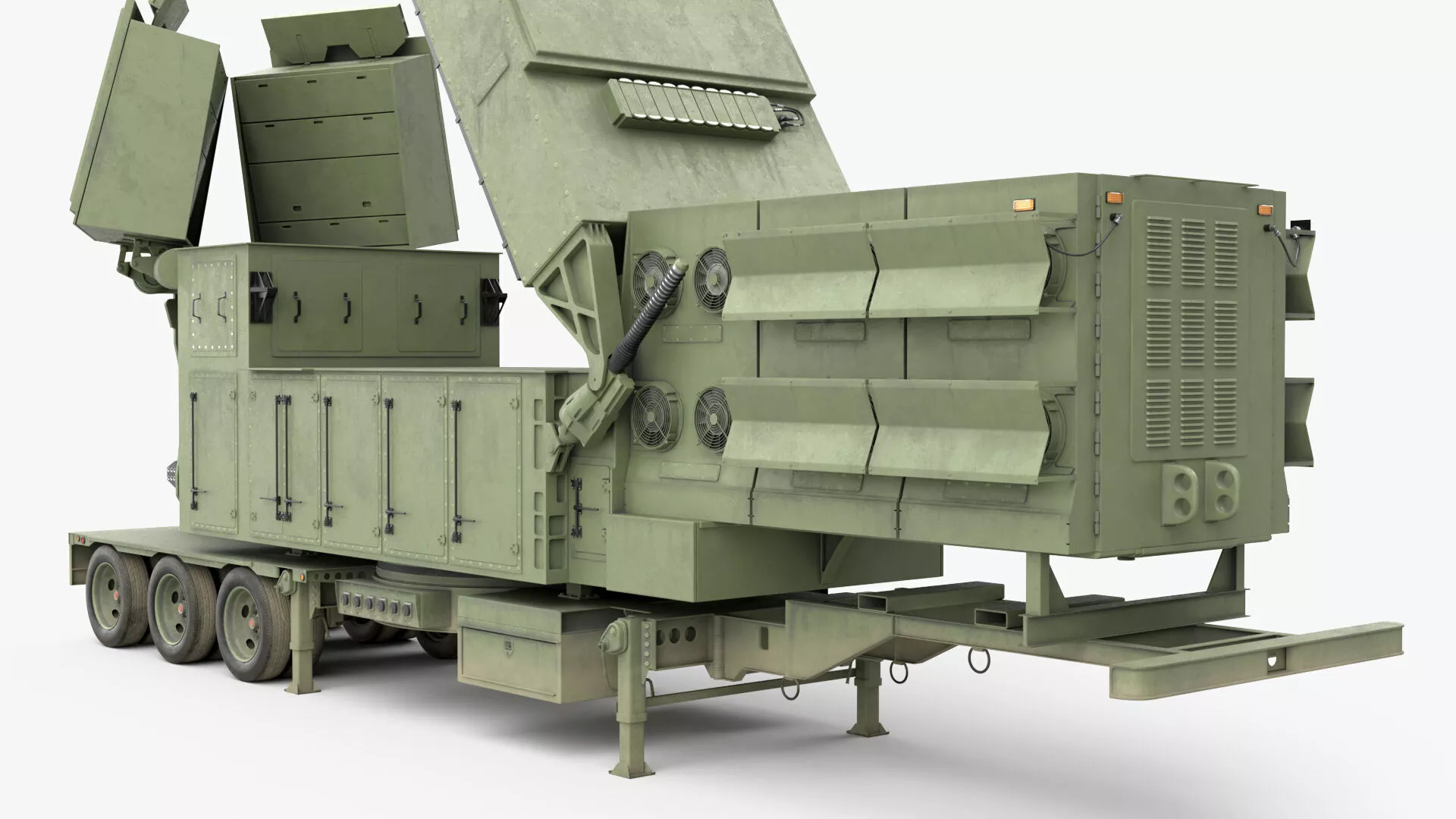 Long Range Surveillance Radar Platform Rigged for Cinema 4D 3D model