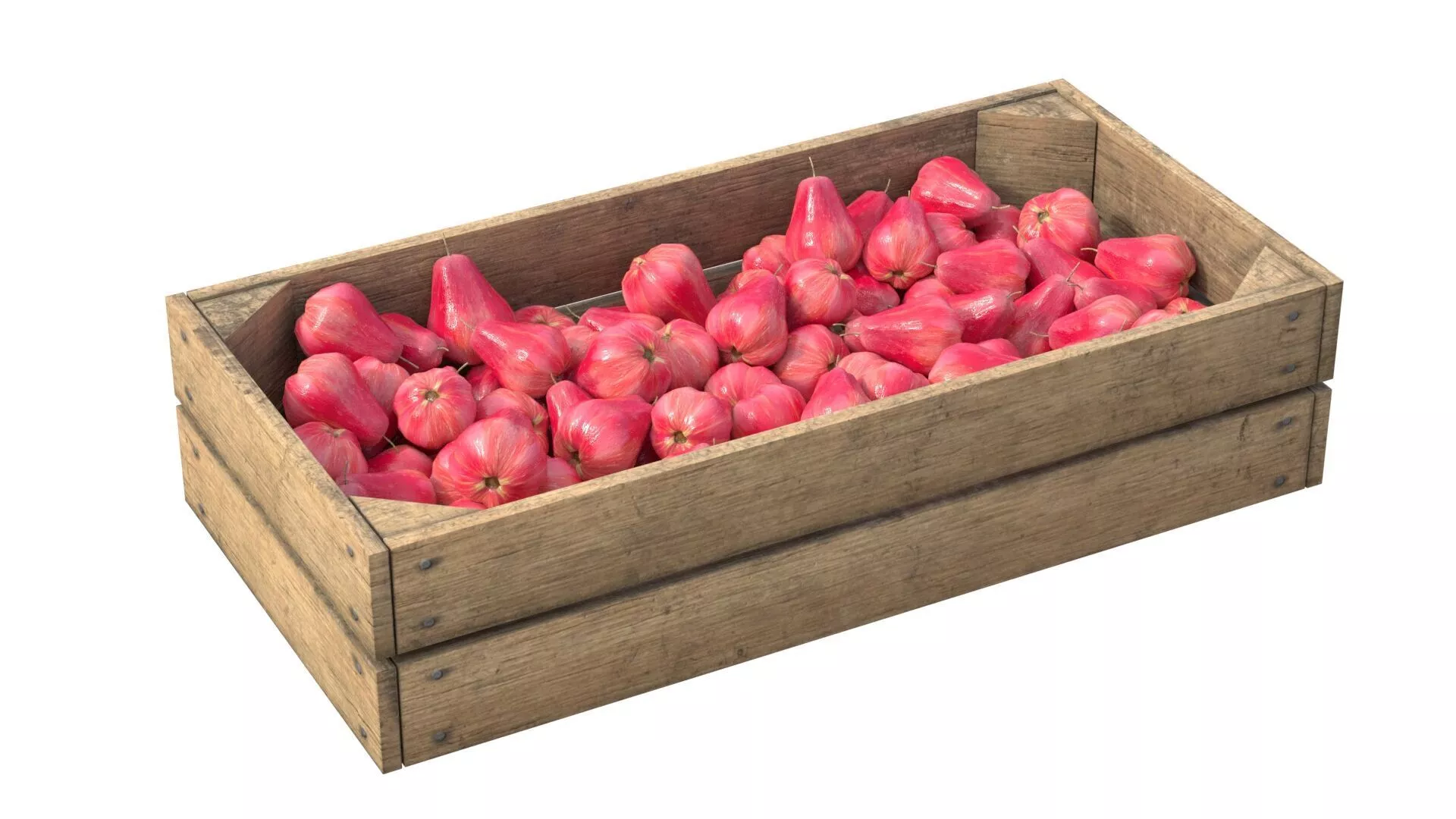 Water Java Apple Wooden Crate Low-poly 3D model