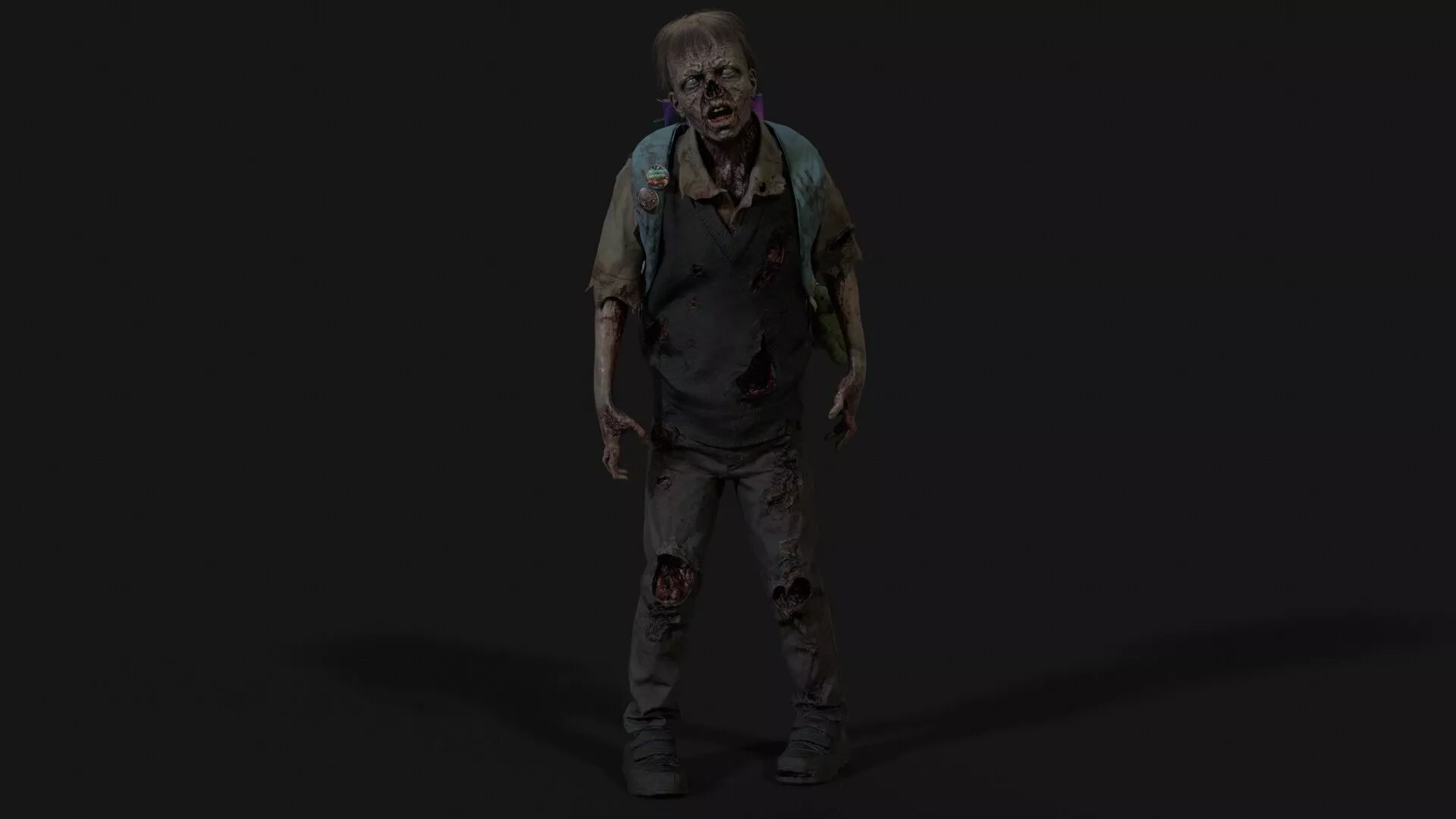 Gradeschooler Boy - American School Zombie Collection Low-poly 3D model