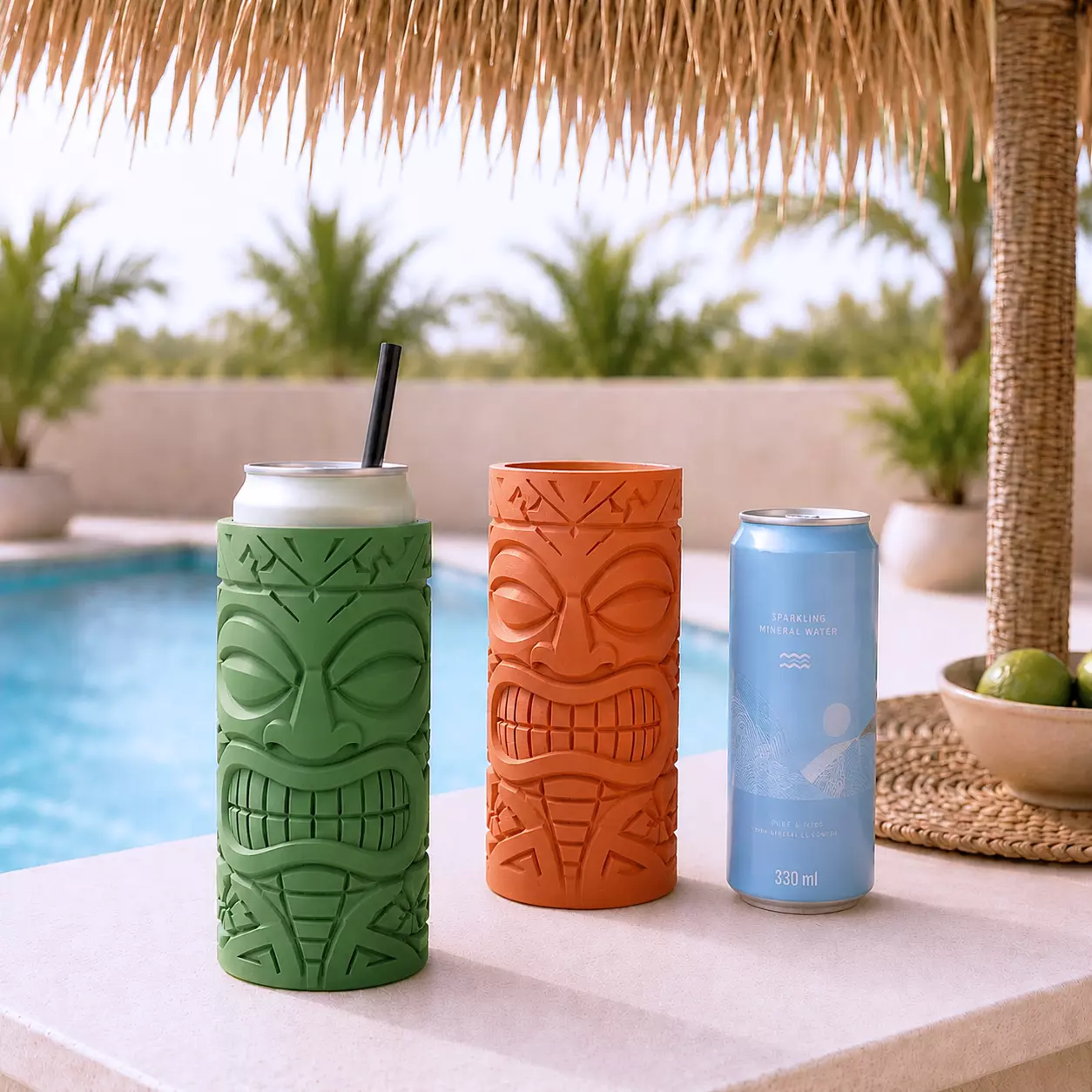 Tiki Mug Can Holder - 12oz Skinny Can Koozie 3D print model