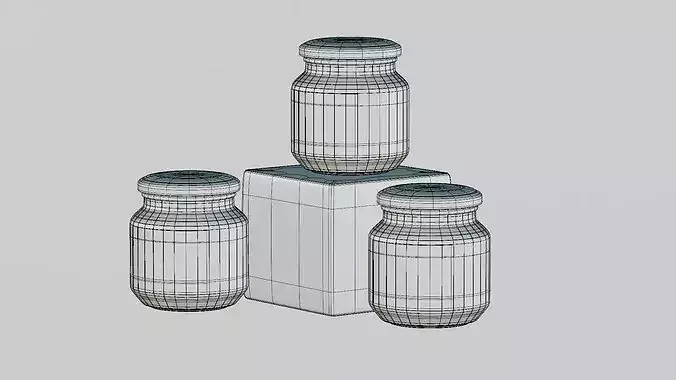 Jam Jars 3D model 5