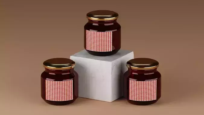 Jam Jars 3D model 2
