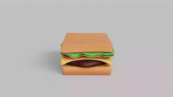 Cartoon Fast Food Collection 01 Low-poly 3D model 6