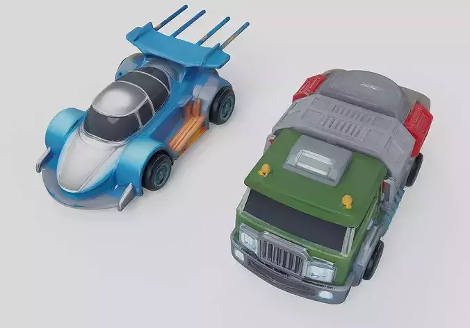 cyber car collection 3D model 2