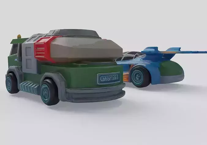 cyber car collection 3D model 4