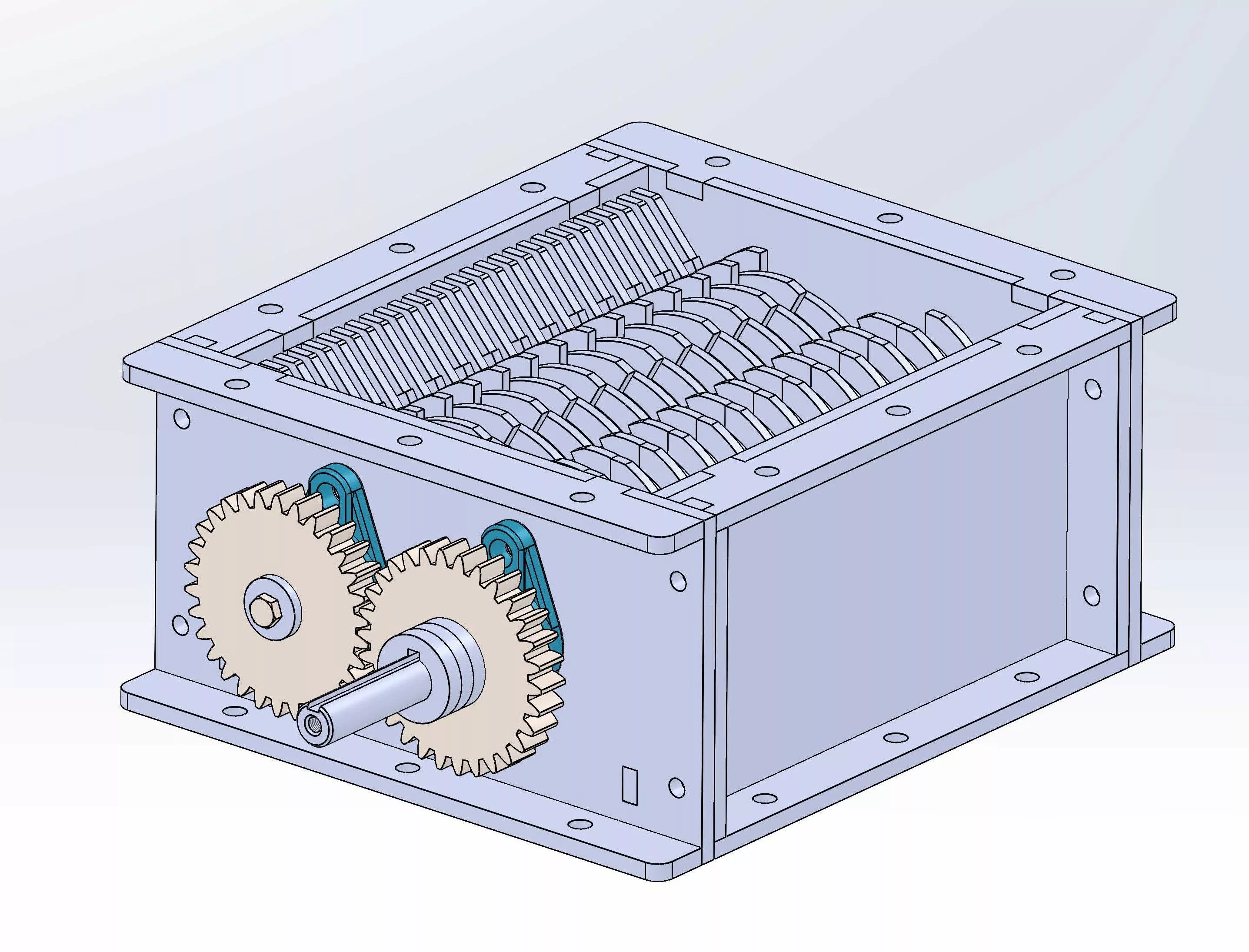 Dual-shaft shredder 3D model