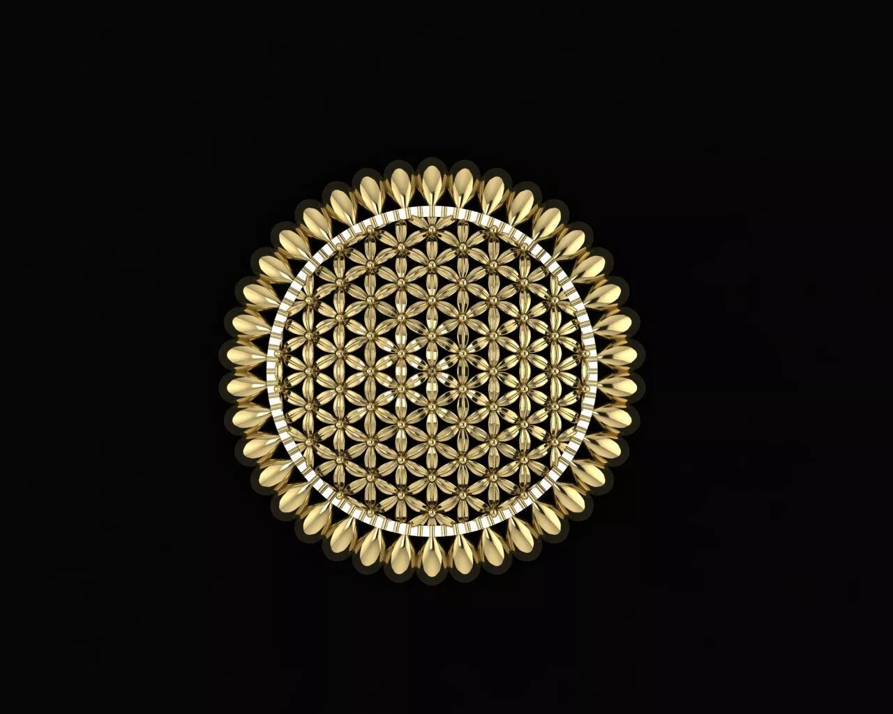 Arabic Flower of Life Pendant Set 3D print model