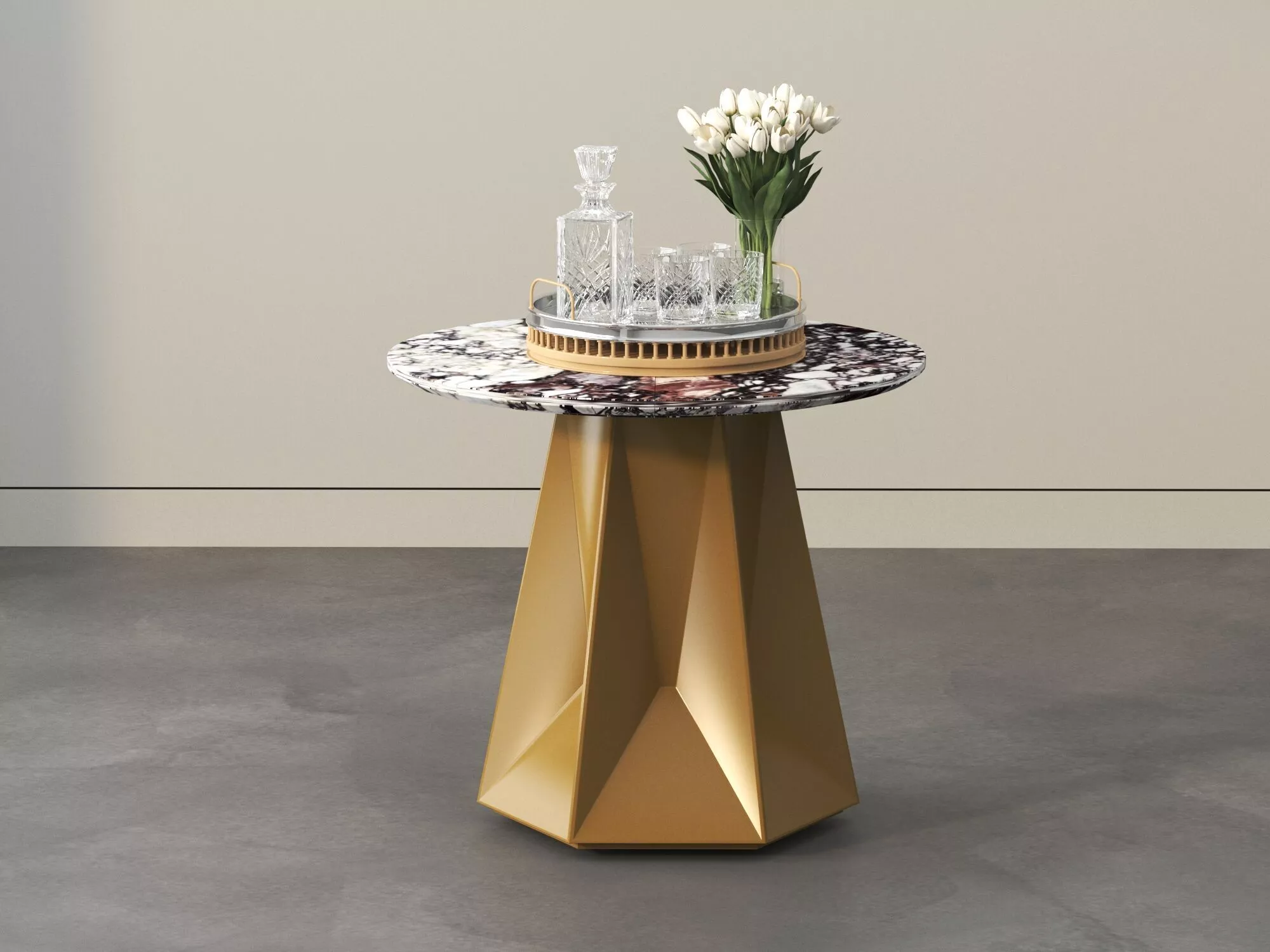 Modern Marble Side Table Free 3D Model Free 3D model