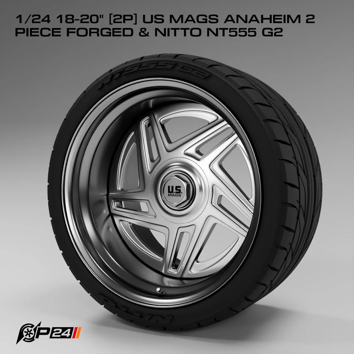 1-24th 18-20 inches 2P US Mags ANAHEIM 2 PIECE FORGED and Nit... 3D print model