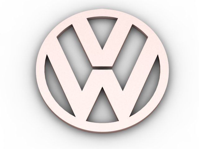 Pendant gold volkswagen logo 3D print model_1