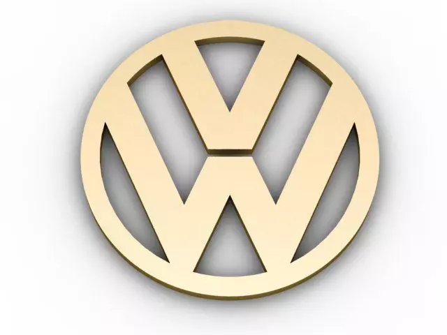Pendant gold volkswagen logo 3D print model_0