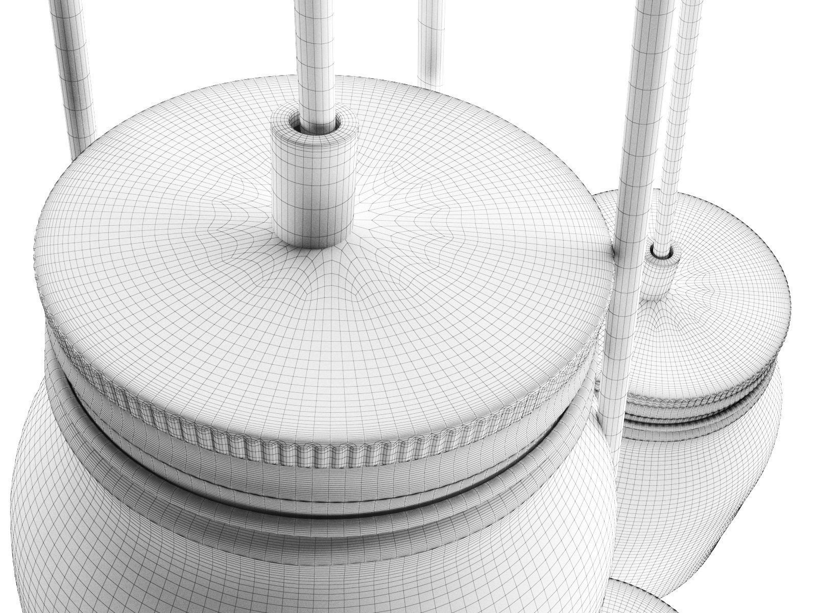 Mason Jar Chandelier 3D model_4