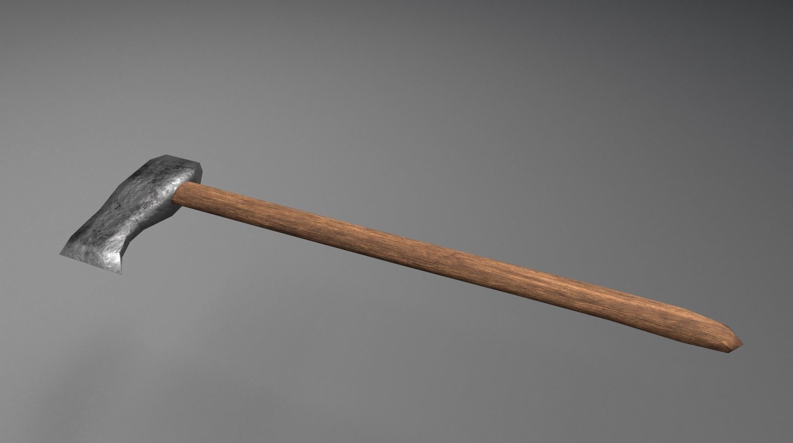 low poly axe with wooden handle Low-poly 3D model