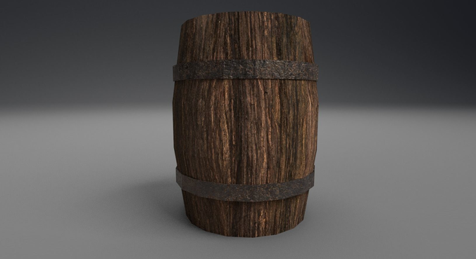 low poly medieval barrel