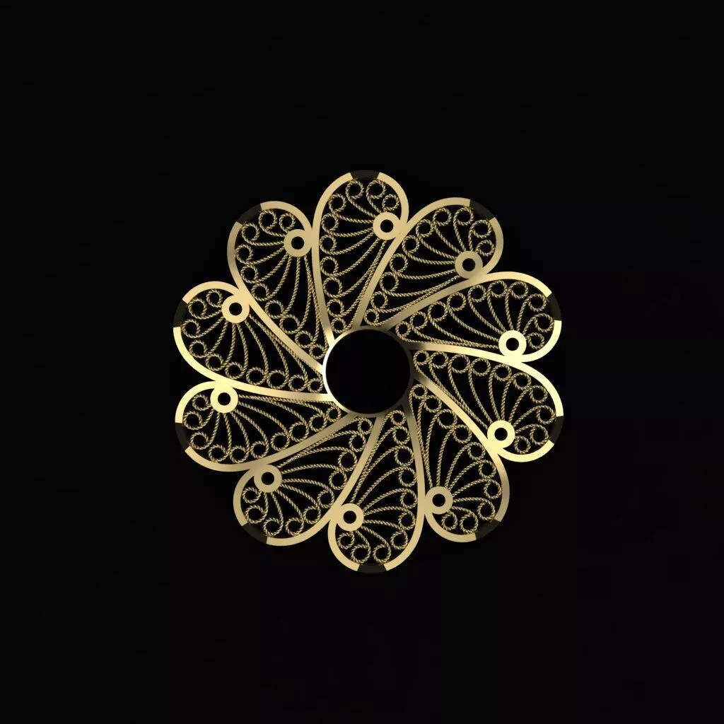Arabic Floral Pendant Set 3D print model