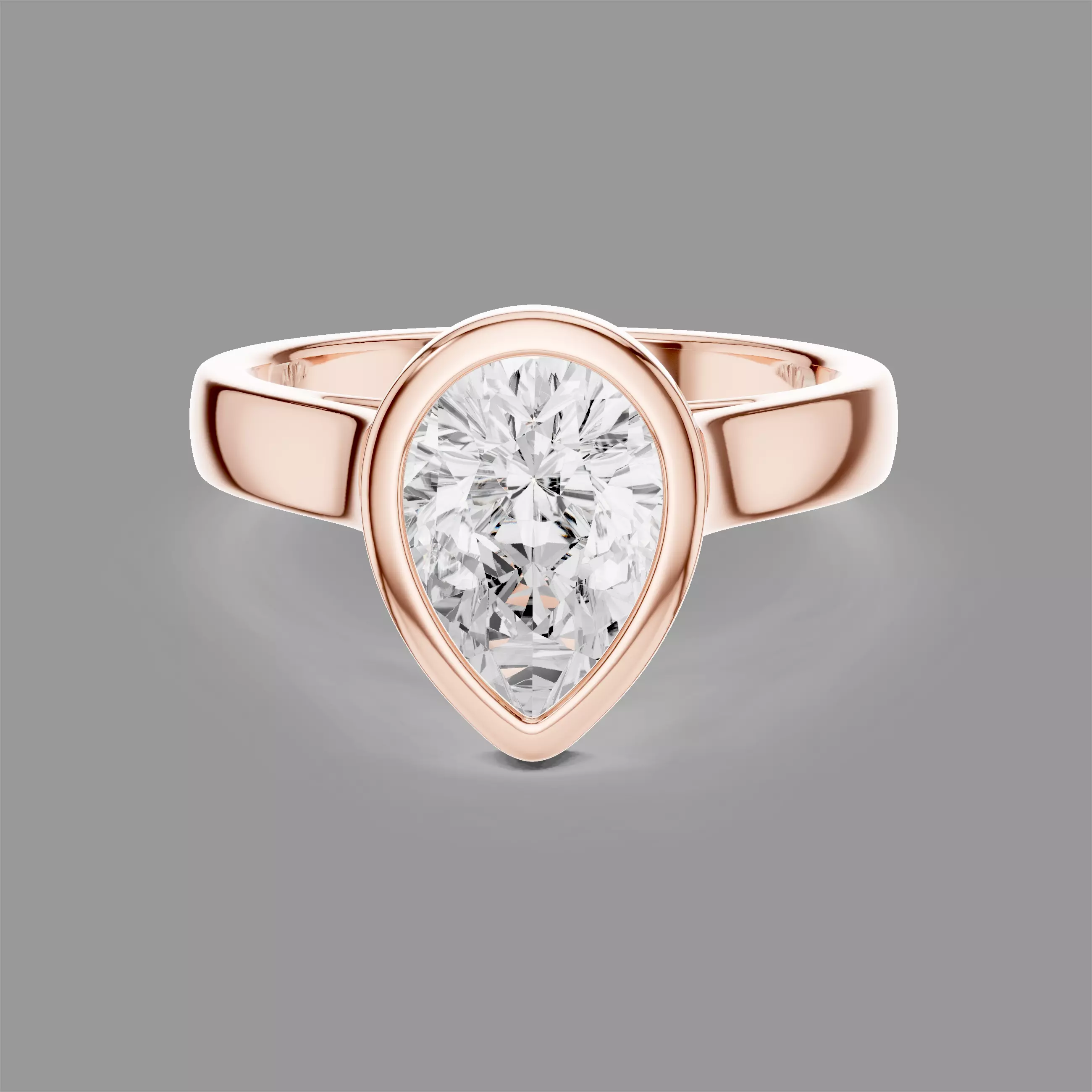 Pear Solitaire Diamond Ring 3D print model