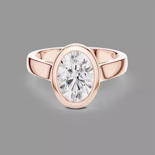 Oval Solitaire Diamond Ring 