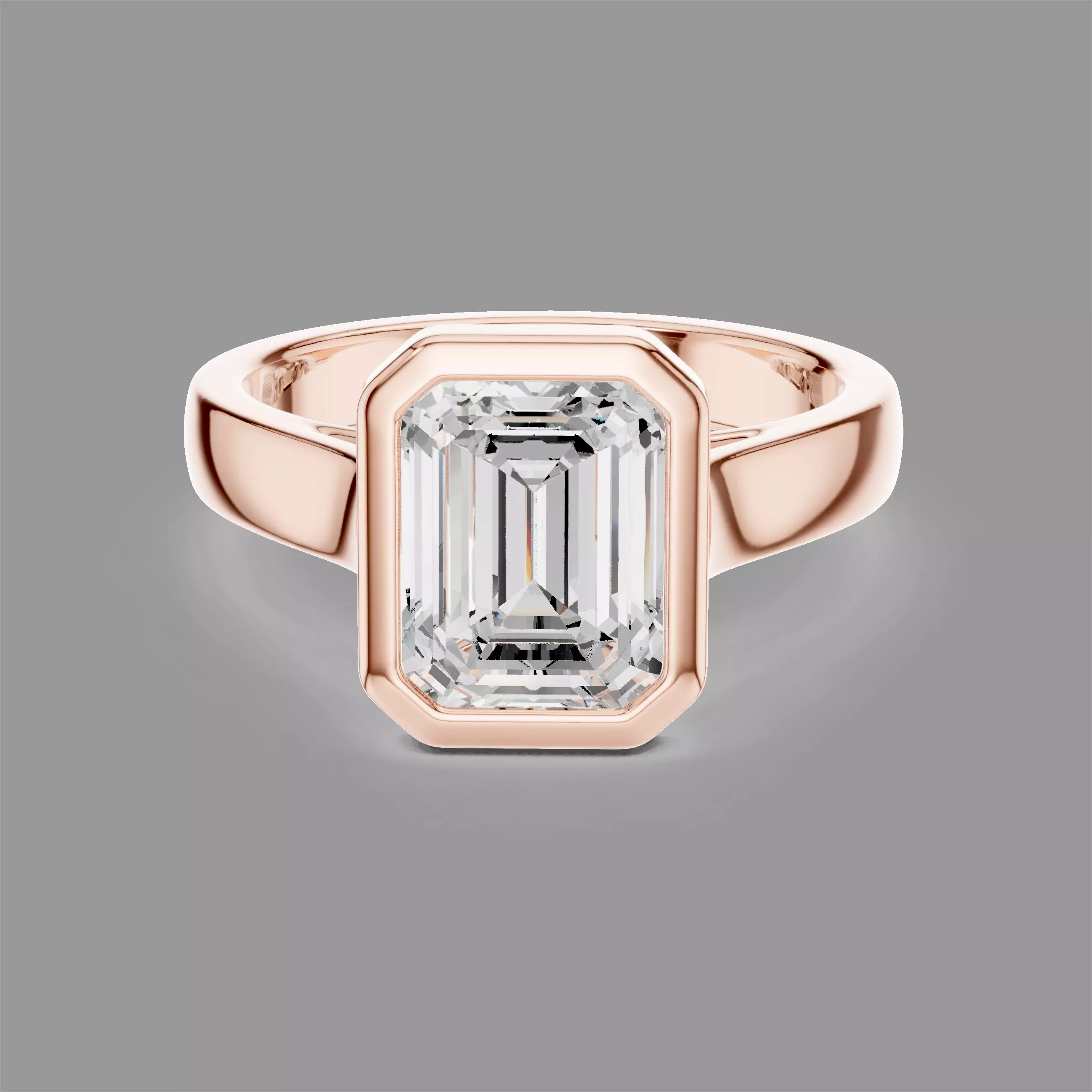 Emerald Solitaire Diamond Ring 3D print model