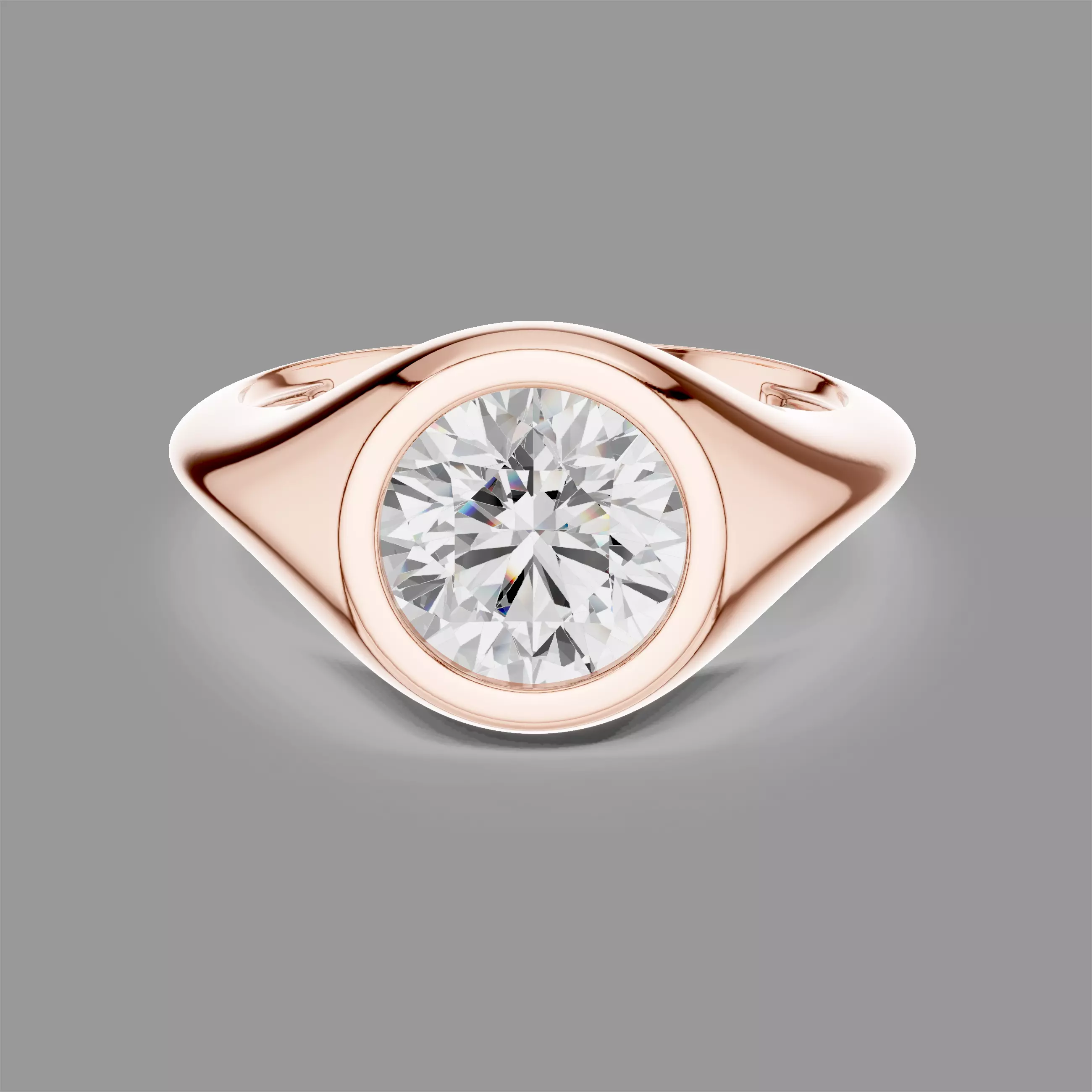 Round Solitaire Diamond Ring 3D print model
