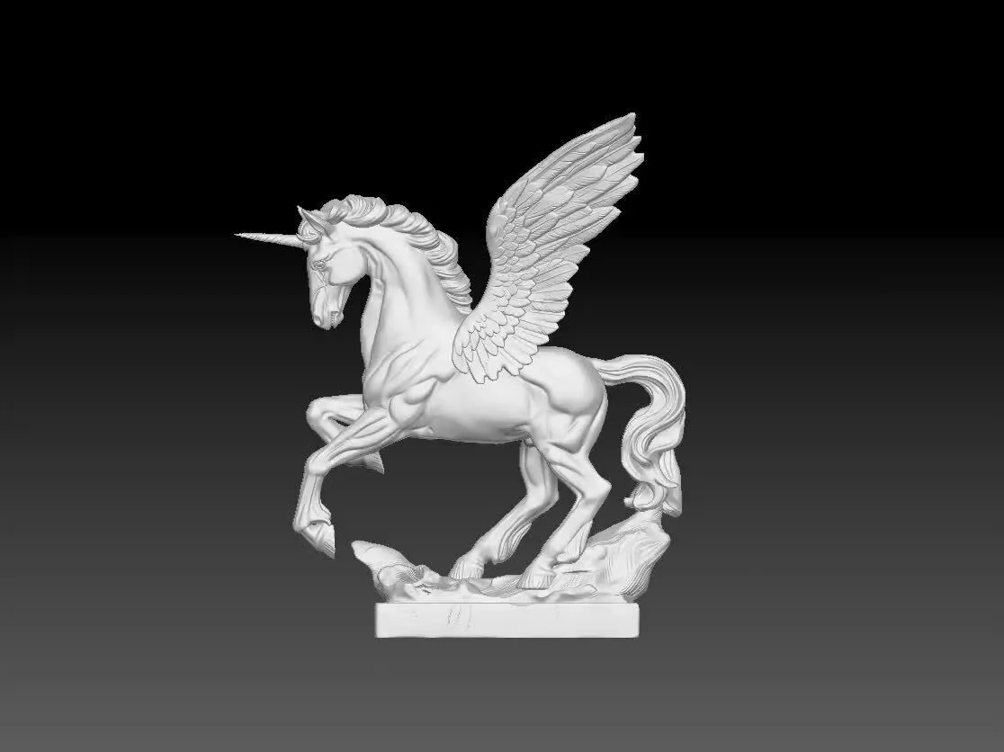 3D Model Pegasus Unicorn Statue - Mythical STL File for Printing 3D print model