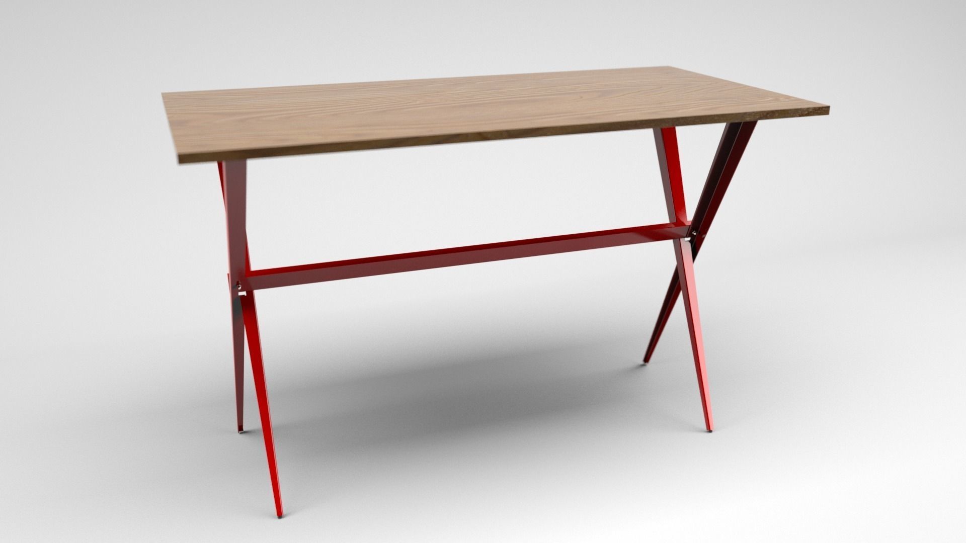 Office Table - Cross Legs 3D model