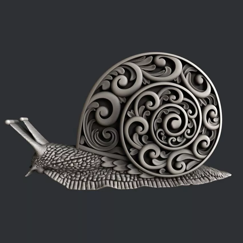 3d STL models for CNC router or 3dprinter Snail 3D model