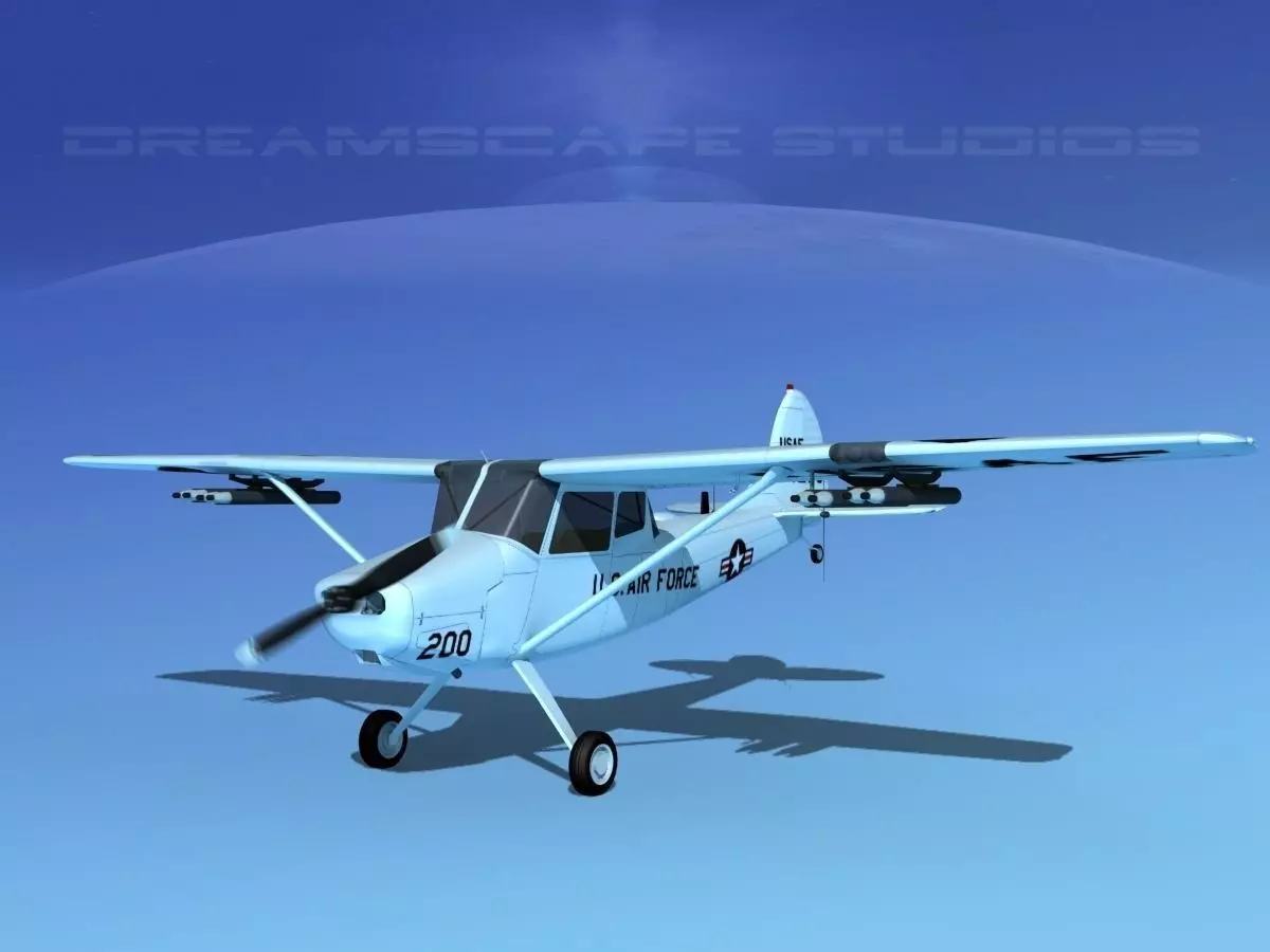Cessna O-1E L-19 Bird Dog USAF 3 3D model