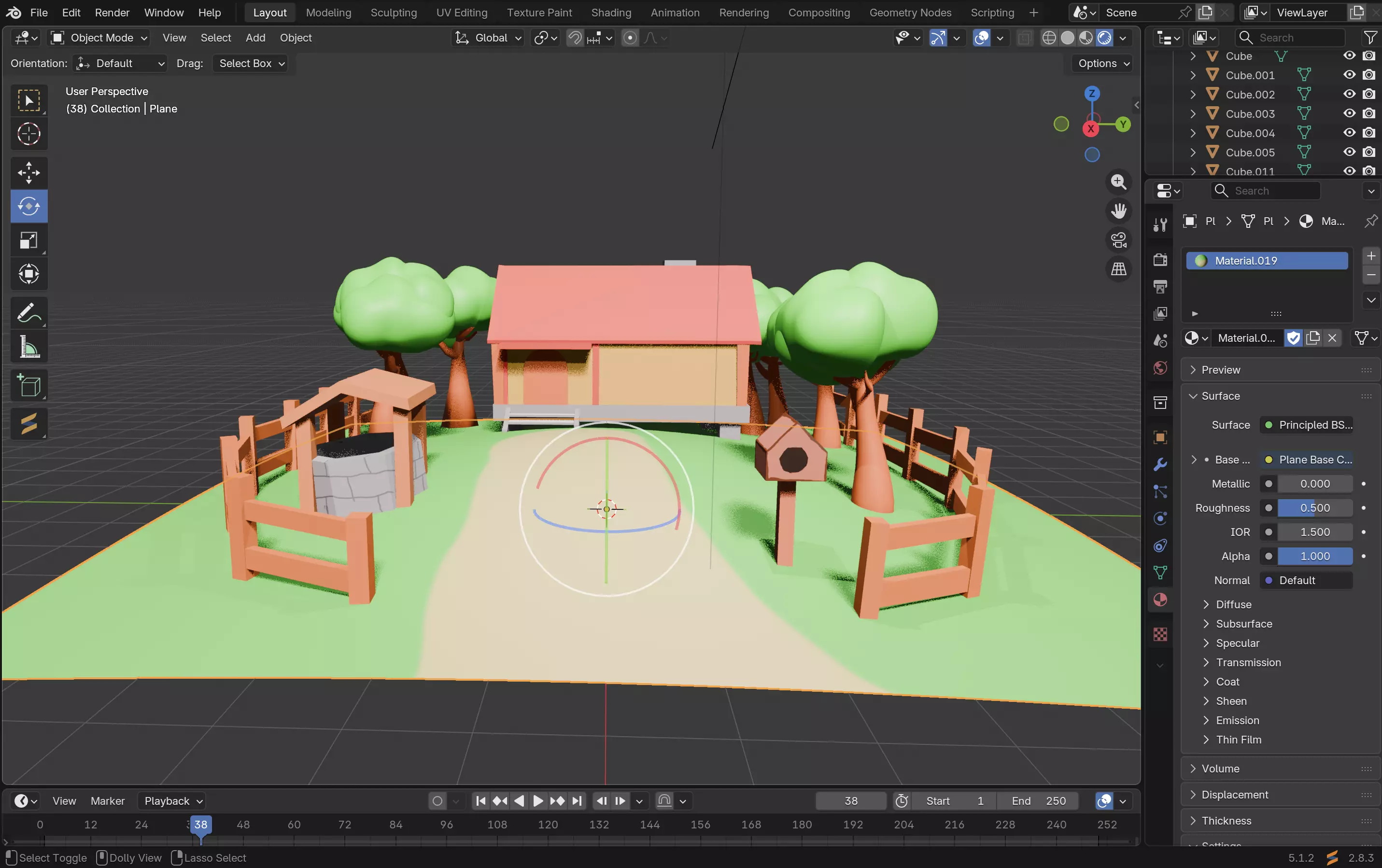Stylized Cartoon Countryside House Environment 3D model
