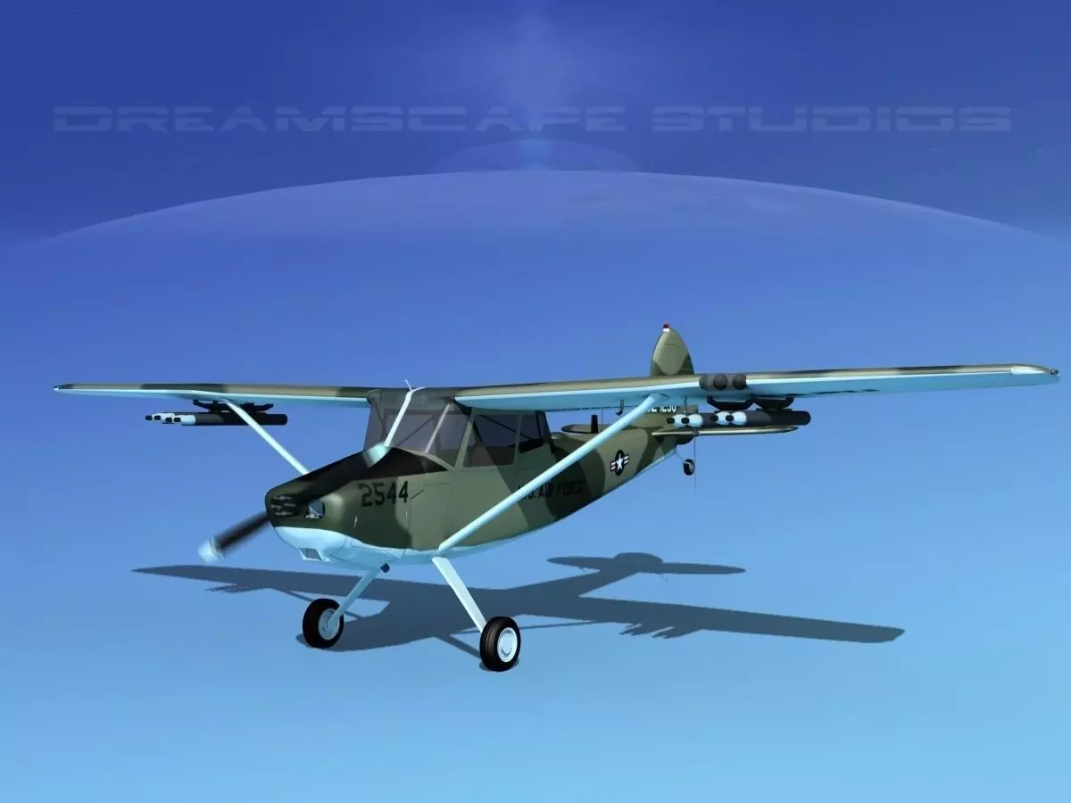 Cessna O-1E L-19 Bird Dog USAF 4 3D model_0