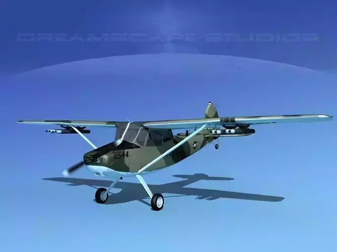 Cessna O-1E L-19 Bird Dog USAF 4 3D model