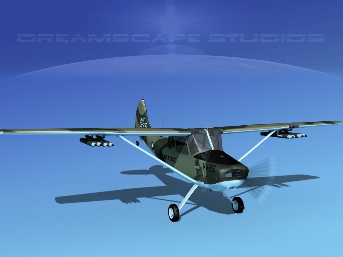 Cessna O-1E L-19 Bird Dog USAF 4 3D model_2