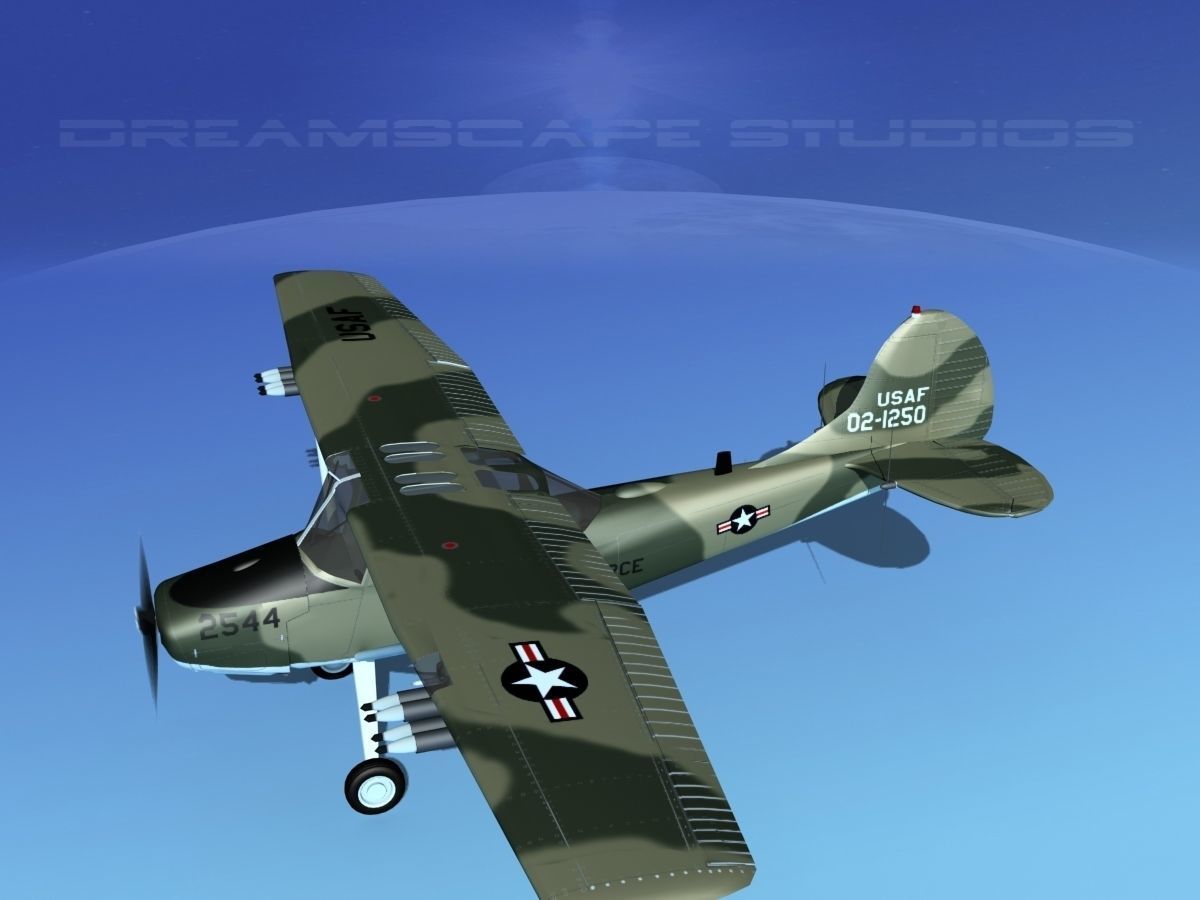 Cessna O-1E L-19 Bird Dog USAF 4 3D model_9