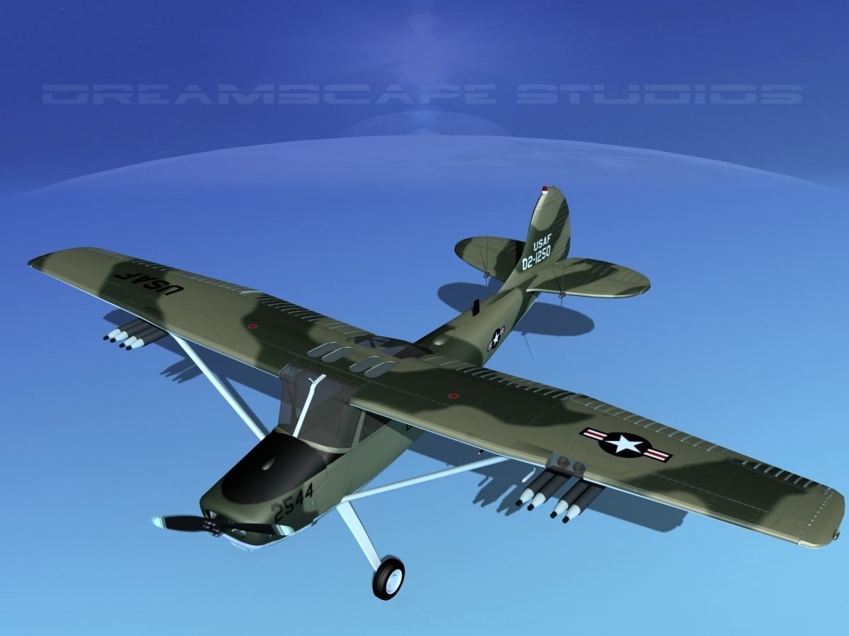 Cessna O-1E L-19 Bird Dog USAF 4 3D model_10