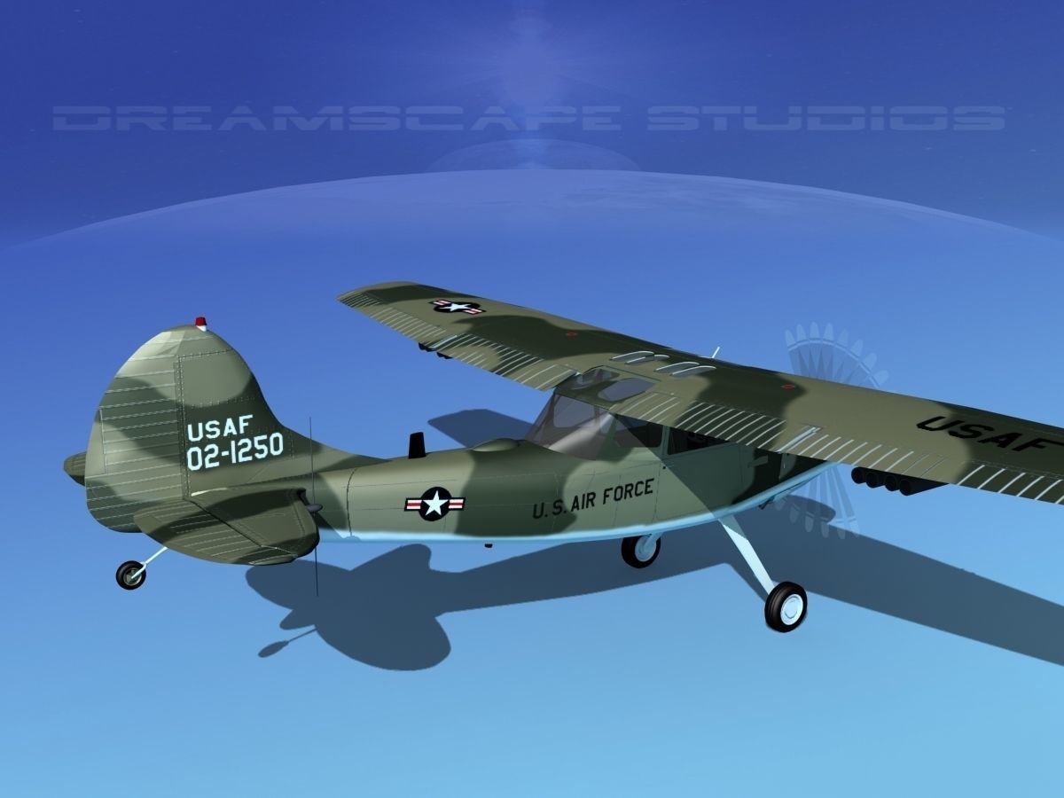Cessna O-1E L-19 Bird Dog USAF 4 3D model_5
