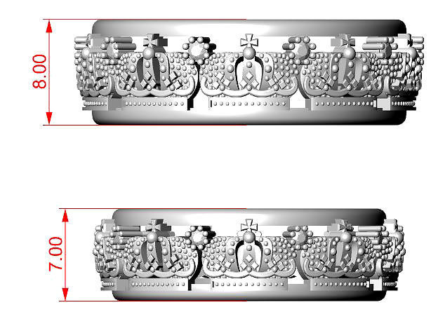 Wedding Ring crown 3D print model_4