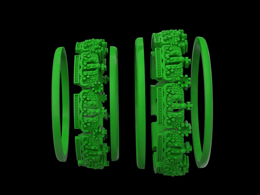 Wedding Ring crown 3D print model_3