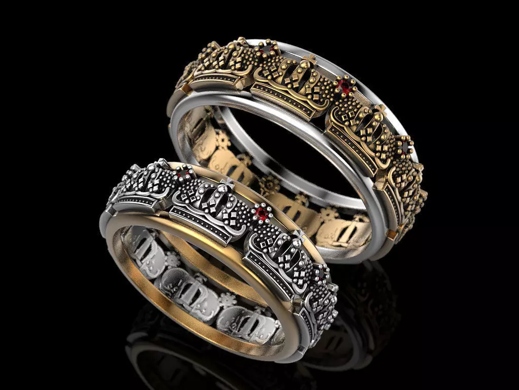 Wedding Ring crown 3D print model_0