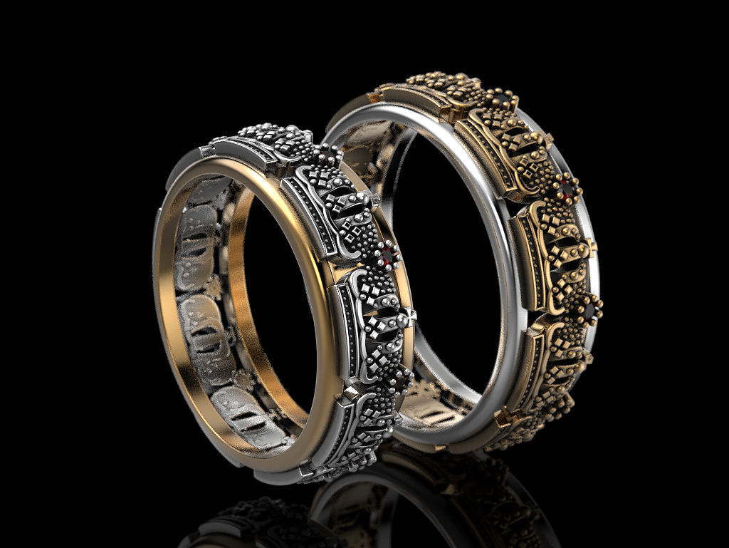 Wedding Ring crown 3D print model_2