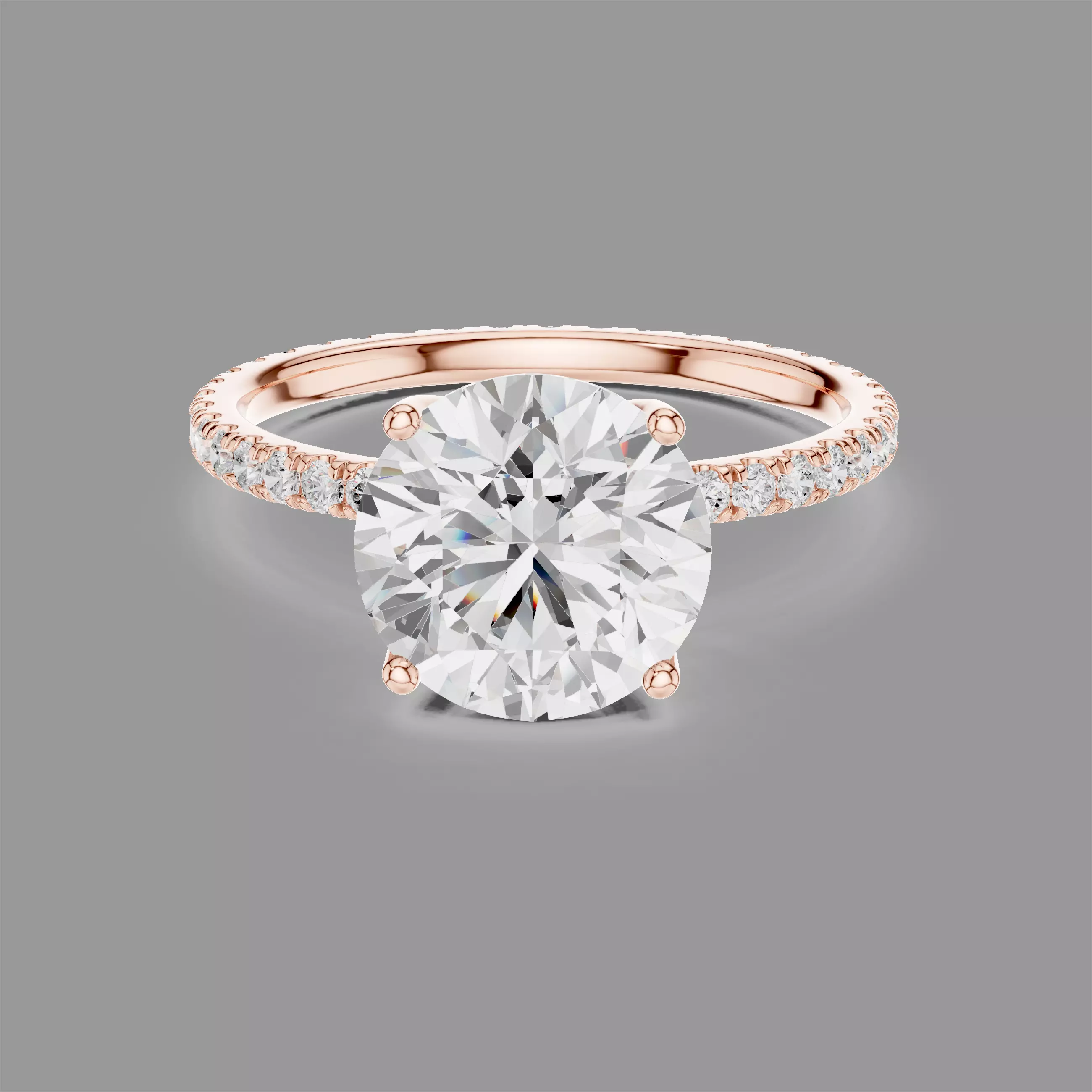 Round Solitaire Diamond Ring 3D print model
