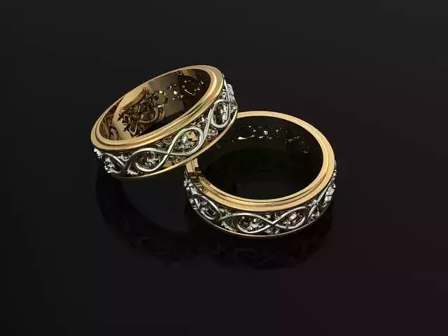 Ring two gold wedding rings