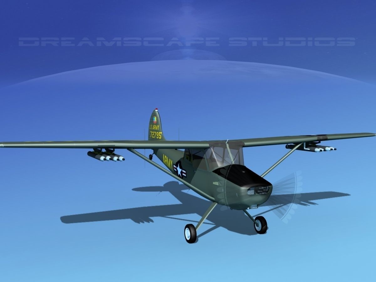 Cessna O-1E L-19 US Army 1 3D model_2