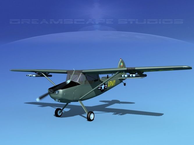 Cessna O-1E L-19 US Army 1 3D model