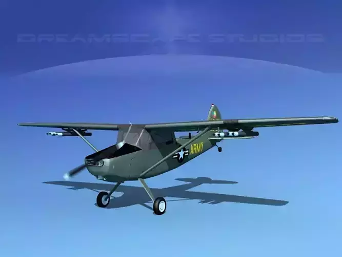 Cessna O-1E L-19 US Army 1 3D model