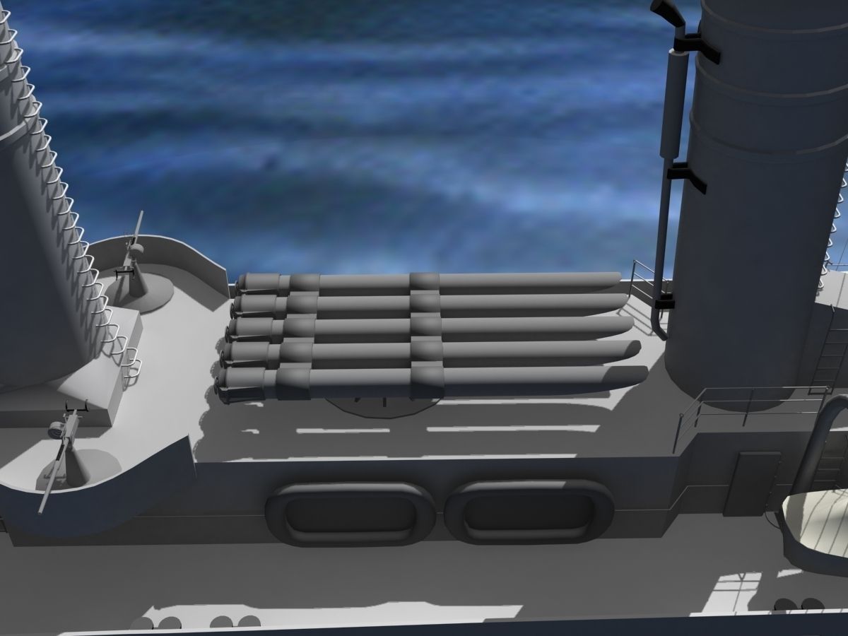 Gleaves Class Destroyer USS Knight DD633 3D model_4