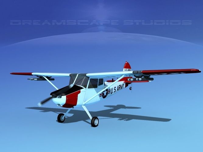 Cessna O-1E L-19 US Army 3 3D model