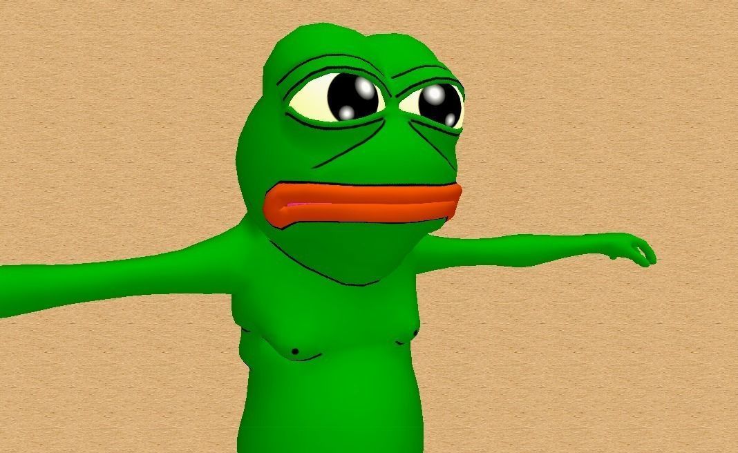 Pepe the frog Low-poly 3D model_2