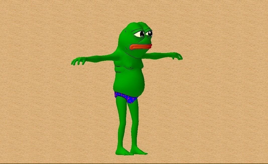 Pepe the frog Low-poly 3D model_4